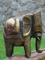 Fairtrade wooden elephant statues
